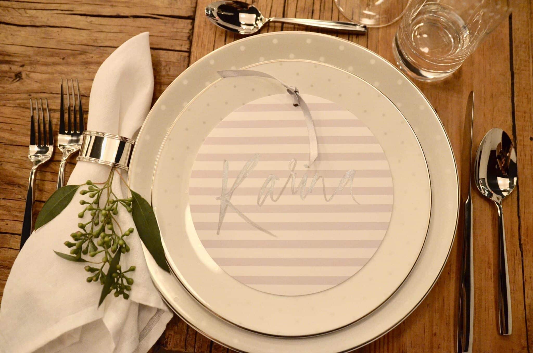 custom place settings with polka dot plates from Kate Spade x Williams Sonoma