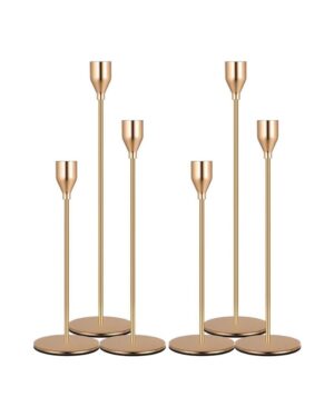 elegant gold taper candle holders