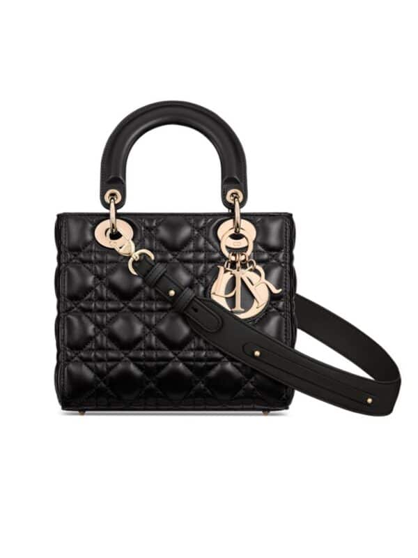 Christian Dior Lambskin Cannage Small My ABCDior Lady Dior Black