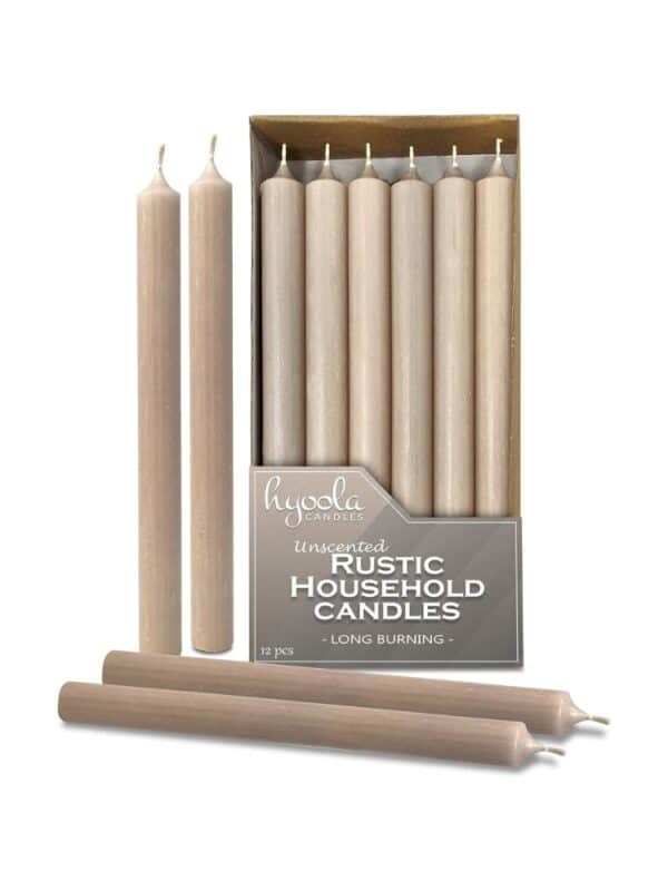 taupe taper candles