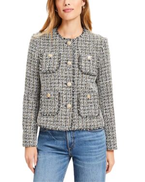 gray tweed jacket