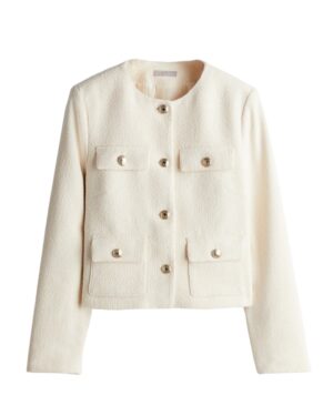 cream lady jacket with buttons