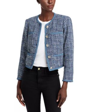 AQUA Tweed Boxy Blazer