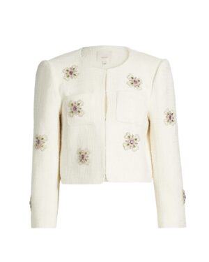 white floral jacket