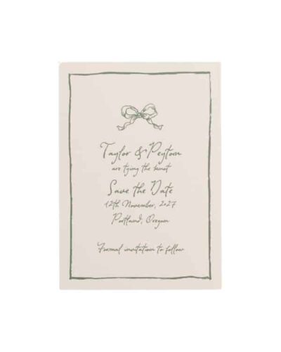 ribbon bow handdrawn save the date template