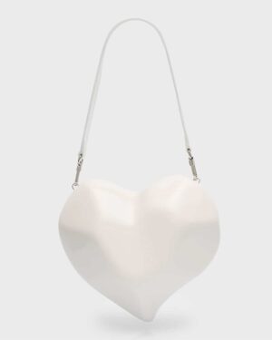 molded heart shaped top handle purse