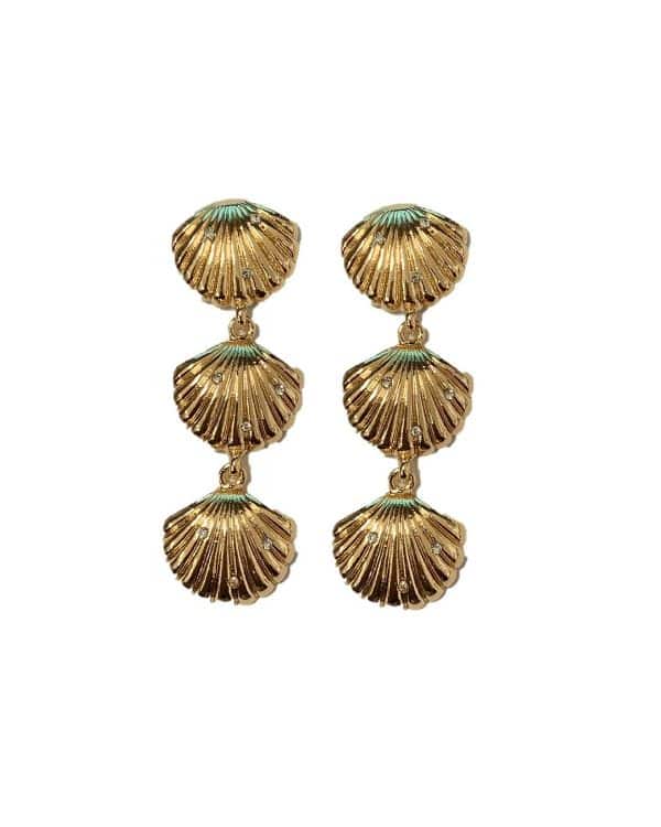 gold shell earrings