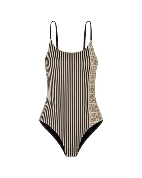 black and gold print swimsuit