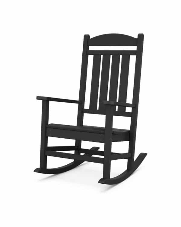 black outdoor rocking chair