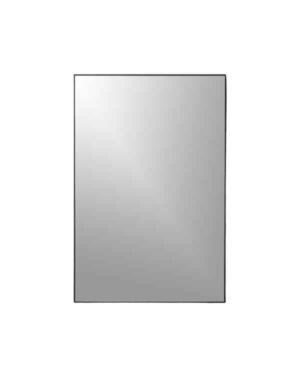 black framed rectangular mirror