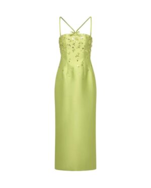 chartreuse wedding guest dress