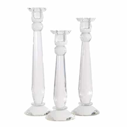 clear taper candle holders