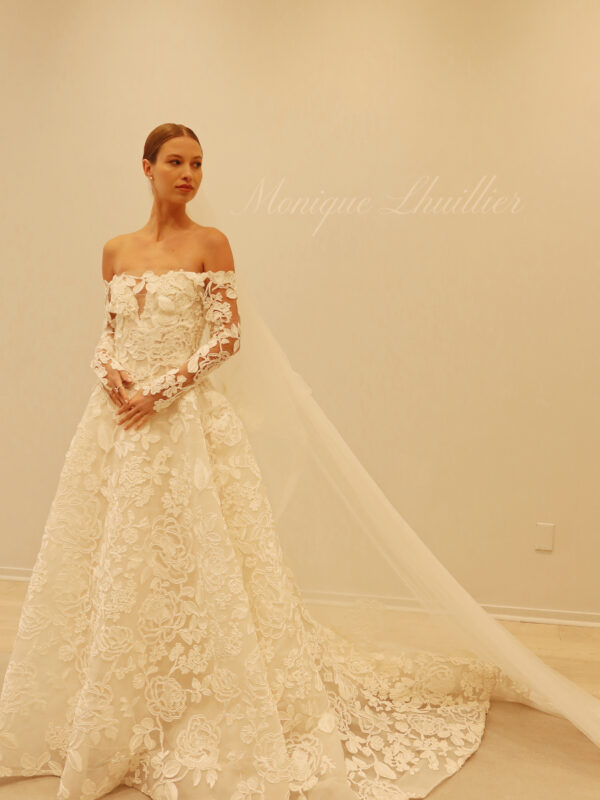 Lace The Divina Gown from Monique Lhuillier bridal's Fall 2025 collection