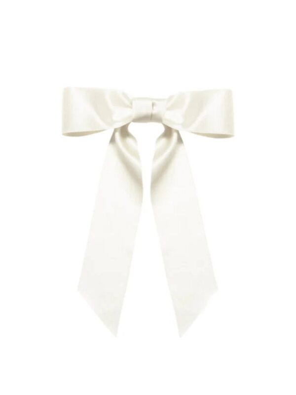 white hair bow for bride