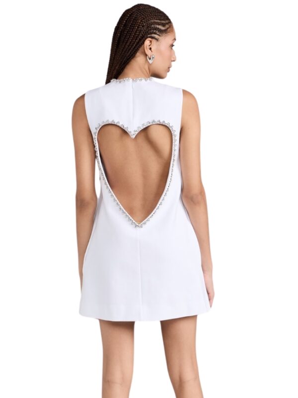 white area Crystal Heart Back Dress