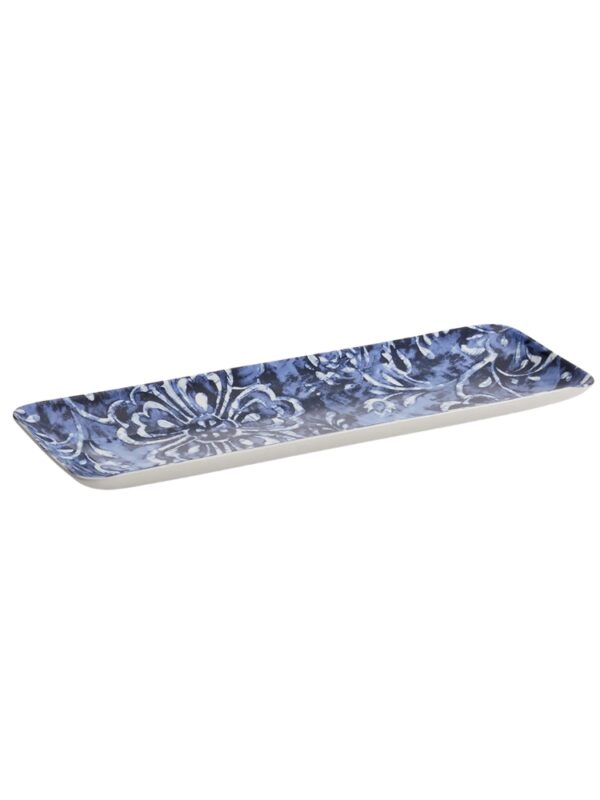 floral blue platter