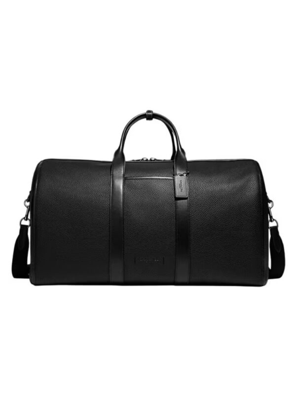 black leather travel bag