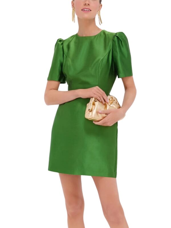 green mini holiday party dress