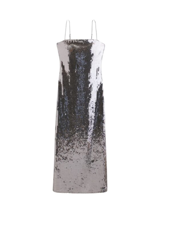 sequin silver holiday dress