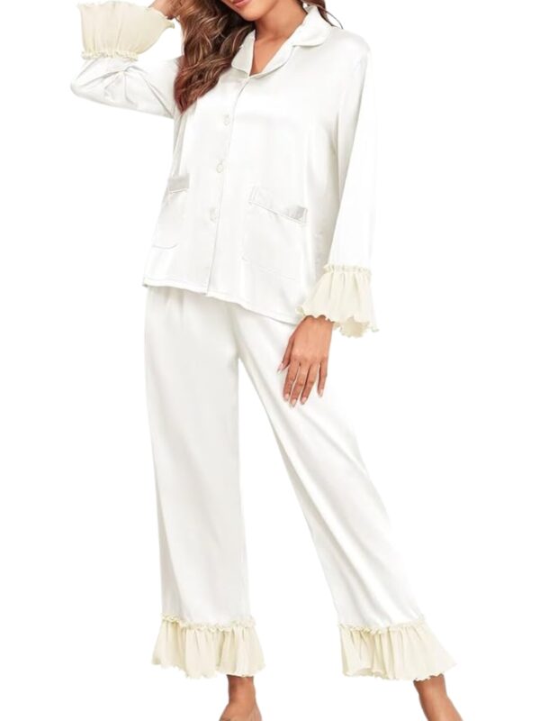 white ruffle pajamas