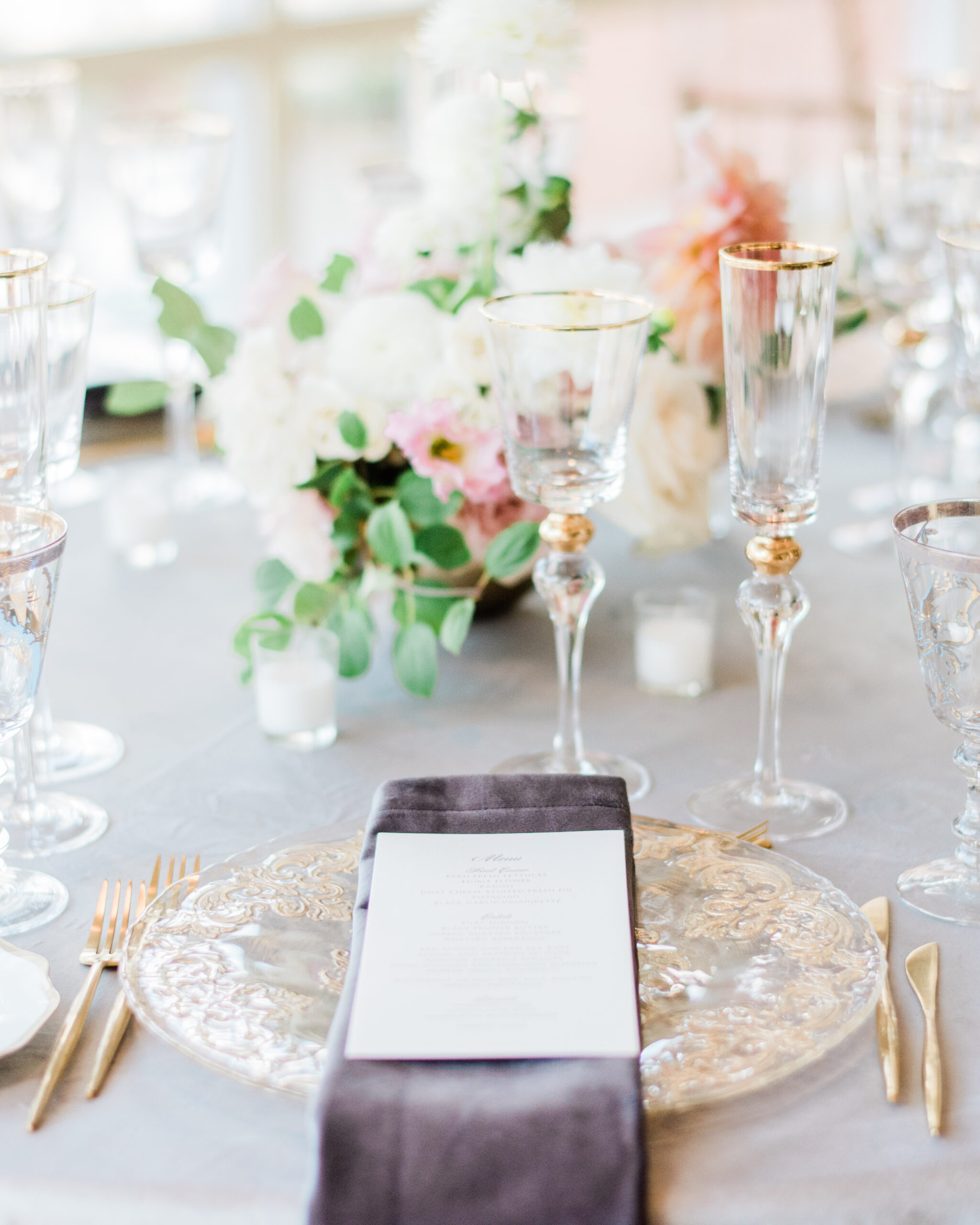 elegant gold place settings