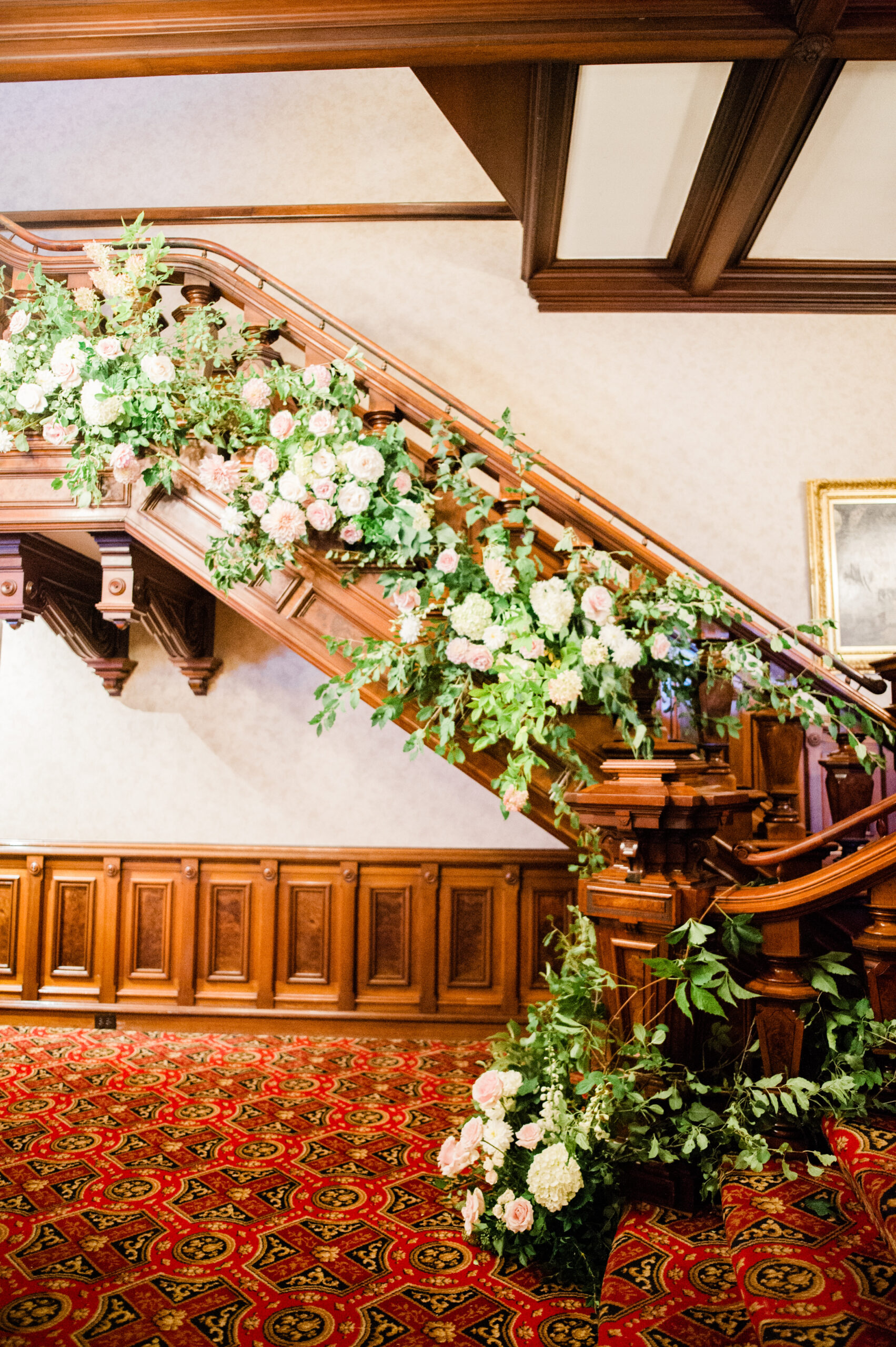 Florals and greenery at Buffalo Club wedding