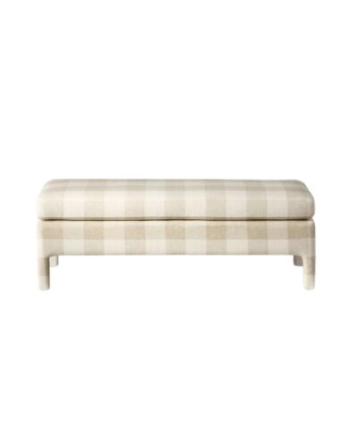 studio mcgee Upholstered Bench Checkered