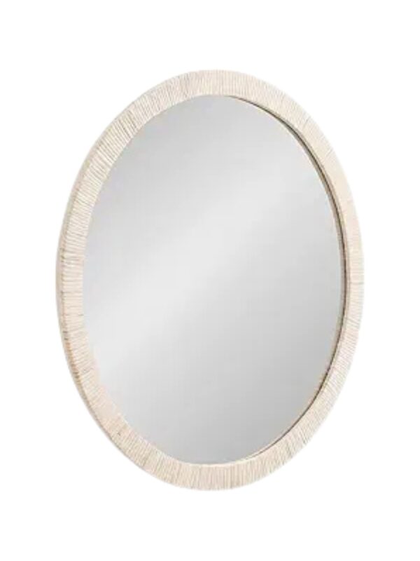 Boho Round Rattan Mirror