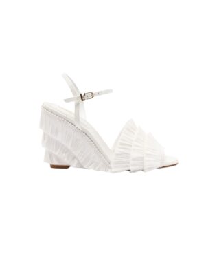 Yves Fringe Wedge In White Raffia