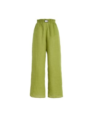 green linen pants