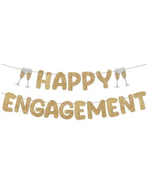 gold happy engagement banner