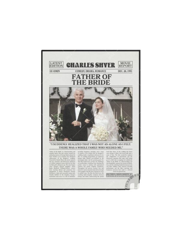 father of the bride newspaper for wedding