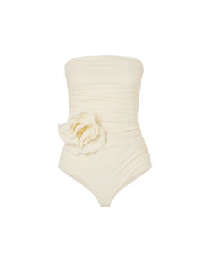 cream rosette swimsuit