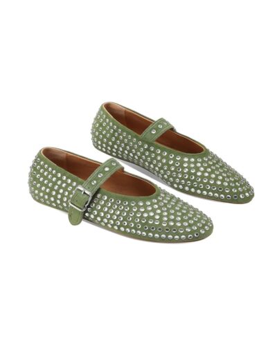 green mary janes with studs