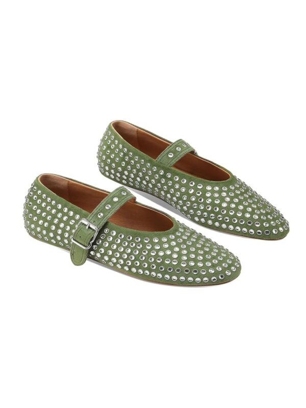 green mary janes with studs