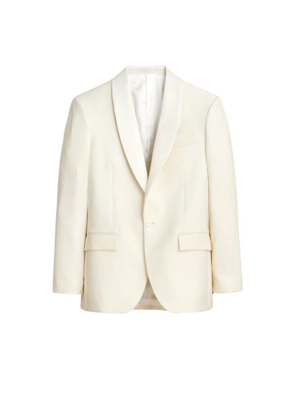 groom's white suit jacket