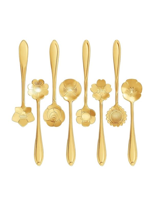 gold floral spoons