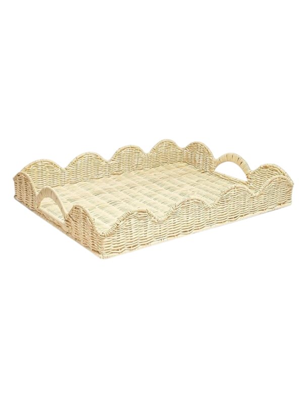 woven scallop tray