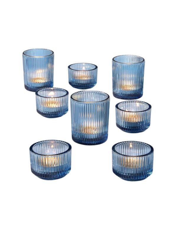 blue votive holders for bridal shower