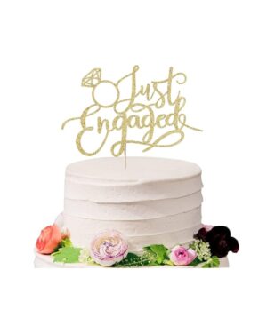 just engaged cake topper