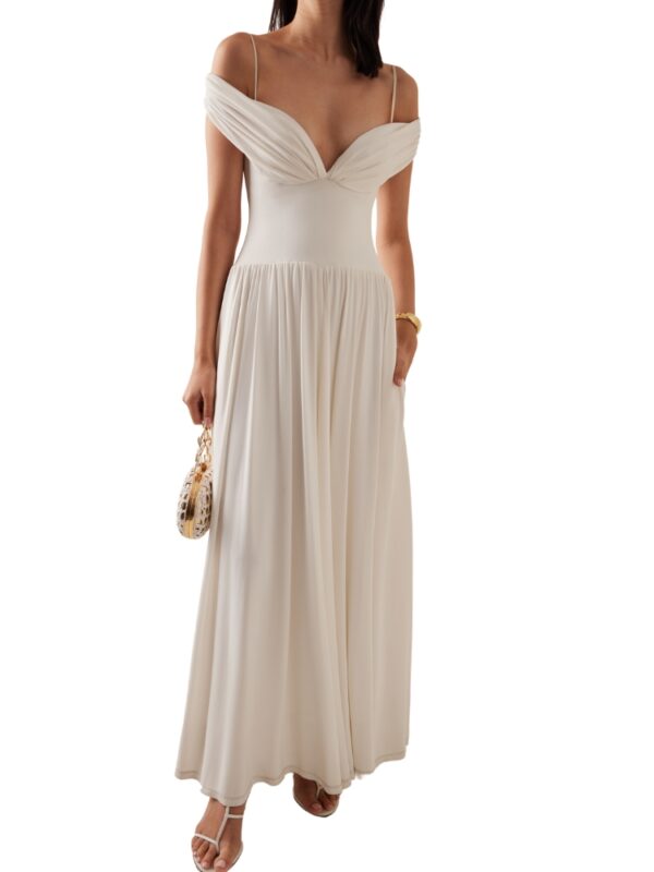 white rehearsal dinner dress