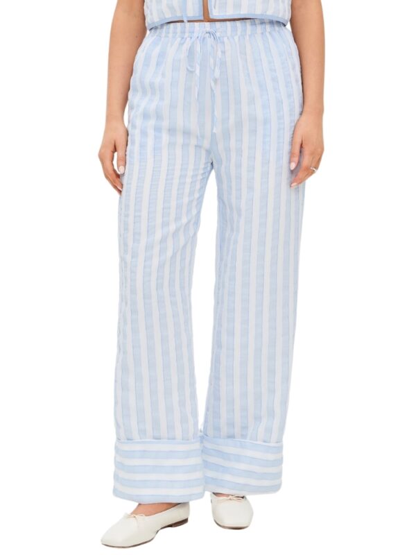 blue striped pj pants