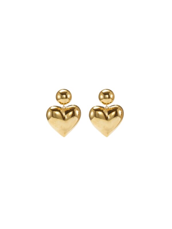 gold heart earrings