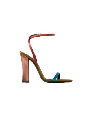 SAINT LAURENT Dominique color-block satin sandals