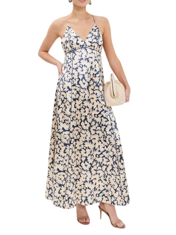 white blue floral dress