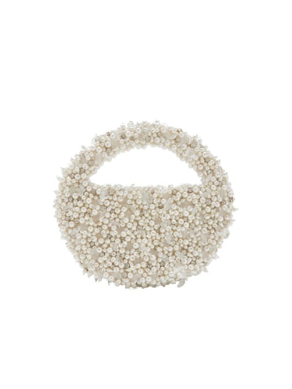 white beaded bag