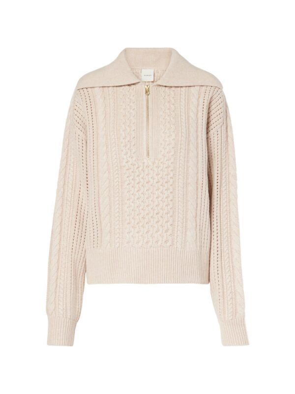 Varley Camello cable-knit half-zip sweater